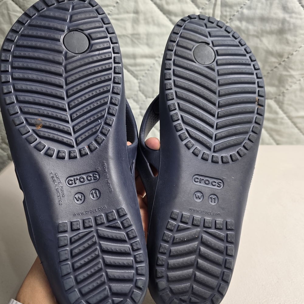 Crocs Navy Blue Women's Flip Flops - Picture 2 of 4